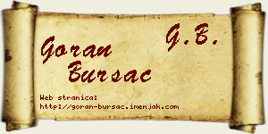 Goran Bursać vizit kartica